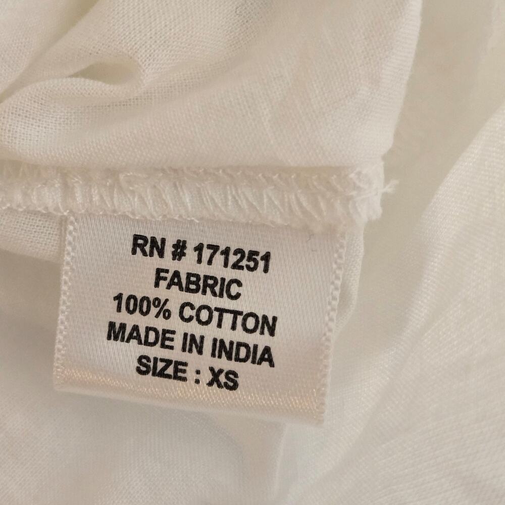 Jennifer & Grace Eyelet Cotton Skirt Women's XS White Smocked Tiered cottage NEW - Picture 7 of 8
